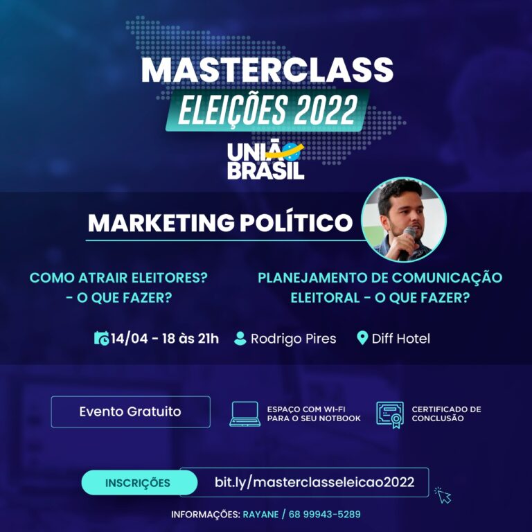 União Brasil promove masterclass sobre Marketing Político para Eleições 2022