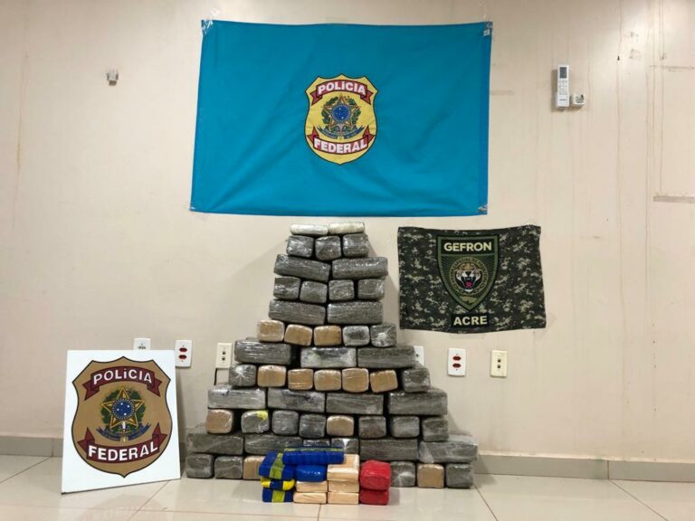 PF apreende 85 de cocaína e skank dentro de veículo saindo de Epitaciolândia