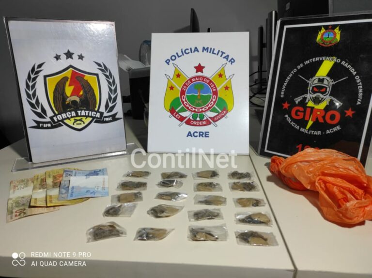 Flagrada com droga, dupla tenta fugir da polícia, mas acaba presa em Rio Branco