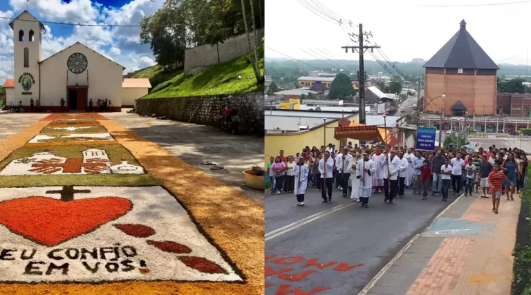 Tapetes no feriado de Corpus Christi em Cruzeiro do Sul; entenda a tradição