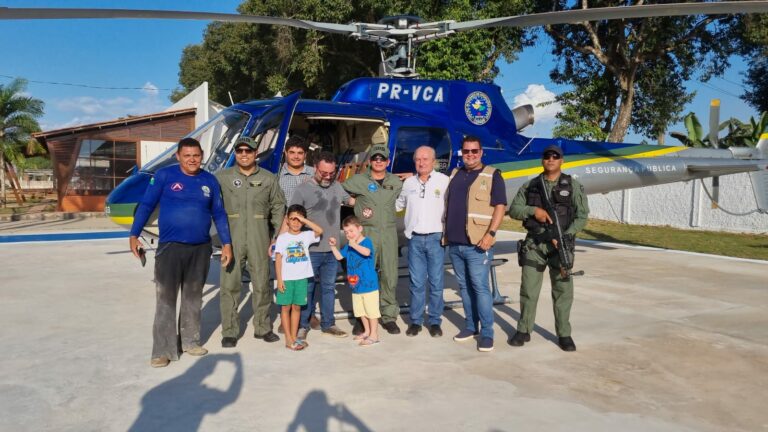 Expoacre terá heliponto; teste com Harpia 3 é feito no Parque de Exposições; confira vídeo