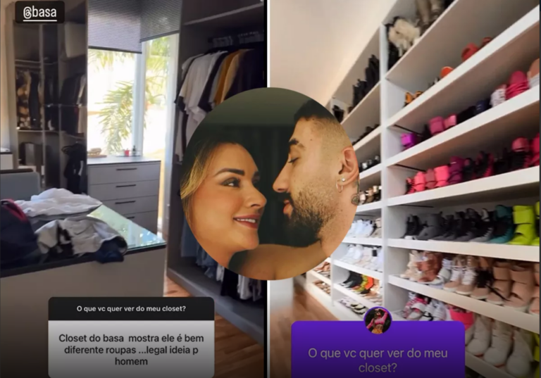 Juju Salimeni abre closets dela e do namorado, Diogo Basaglia; vídeos