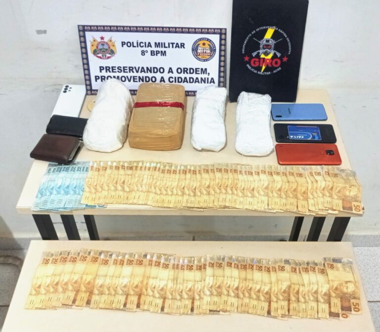 PM apreende mais de 4 quilos de cocaína em Sena Madureira; prejuízo ao crime passa dos R$ 30 mil