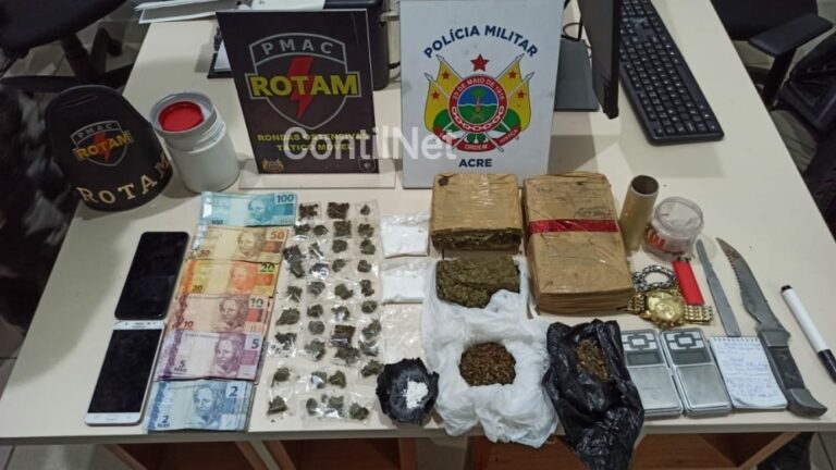 PM ‘estoura’ boca de fumo e prende homens vendendo droga em Rio Branco