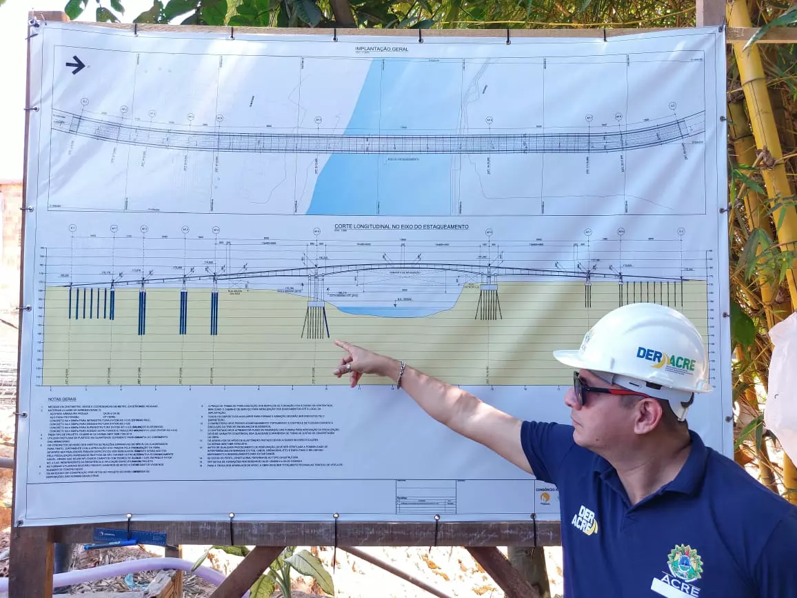 Em Xapuri, Estado inicia fundações da Ponte da Sibéria na margem do Rio Acre