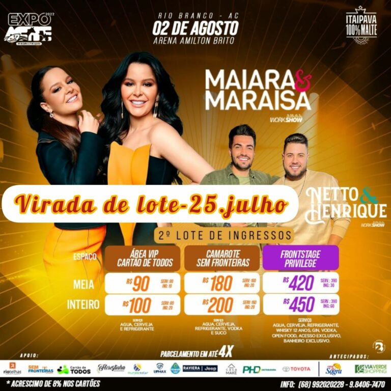 As duplas Maiara e Maraisa e Netto e Henrique abrem com chave de ouro o circuito de shows da Expoacre 2022