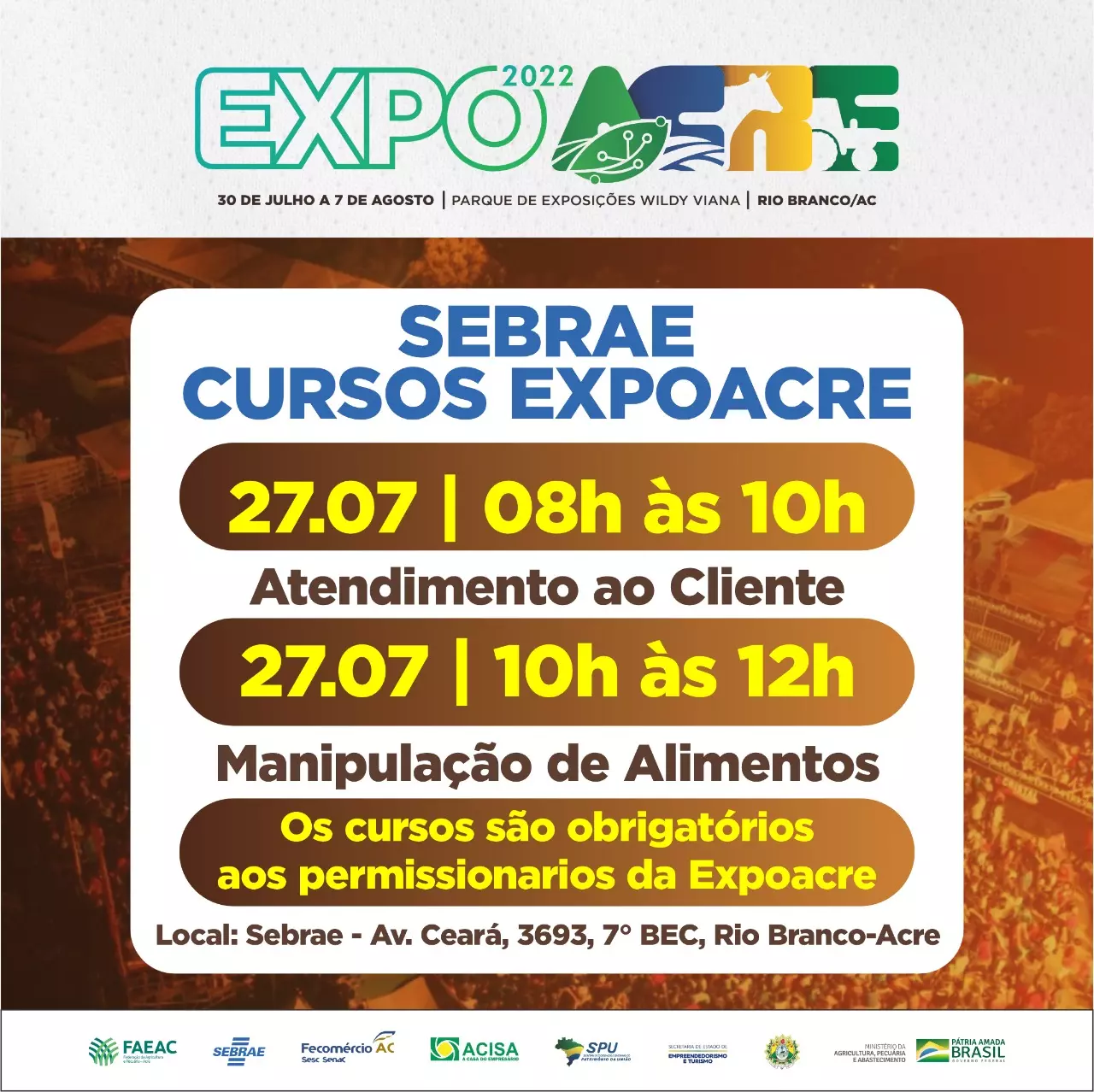 Expositores devem participar de curso para atuar na Expoacre
