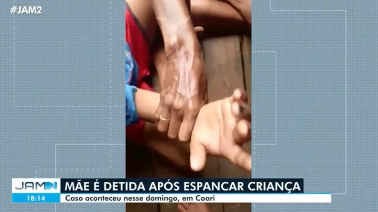 Mãe é detida após agredir filho de 8 anos com pedaço de madeira