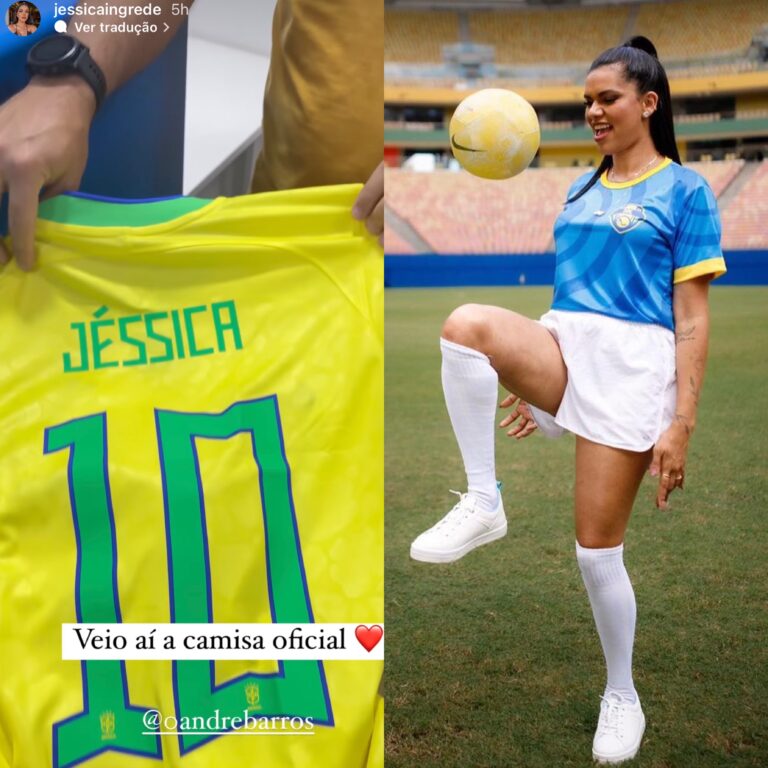 Jéssica Ingrede ganha camisa de Neymar pela CBF e deixa suspense sobre encontro