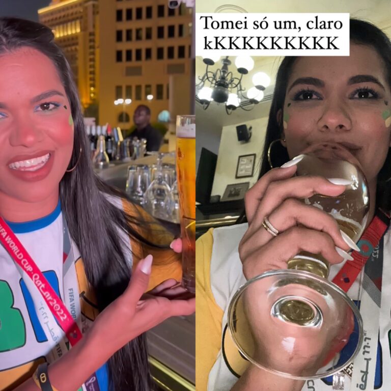 Influenciadora acreana divulga preço de chopp na Copa do Catar e assusta web: “Tomei só um”