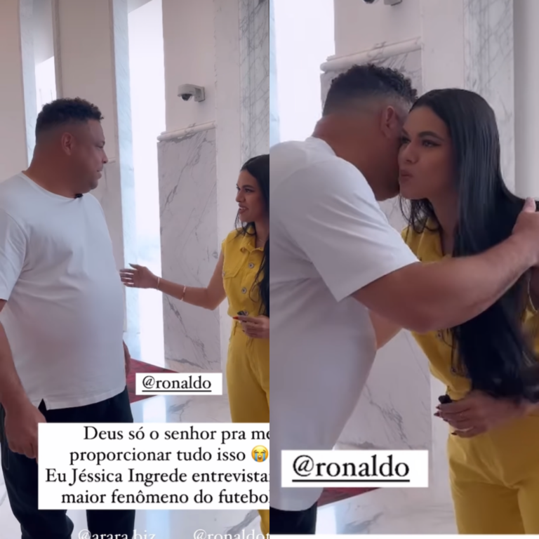 Jéssica Ingrede entrevista Ronaldo Fenômeno em hotel 6 estrelas: “Morta de nervosa”