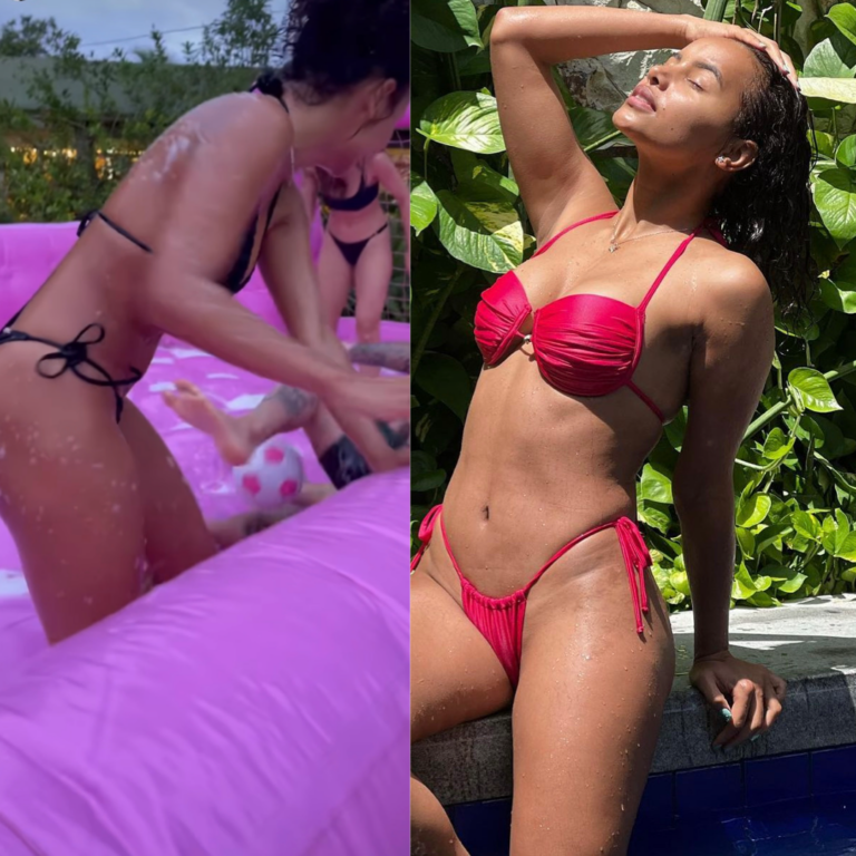 Vídeo: Gleici Damasceno exibe corpão de biquíni em jogo de futebol de sabão no Acre