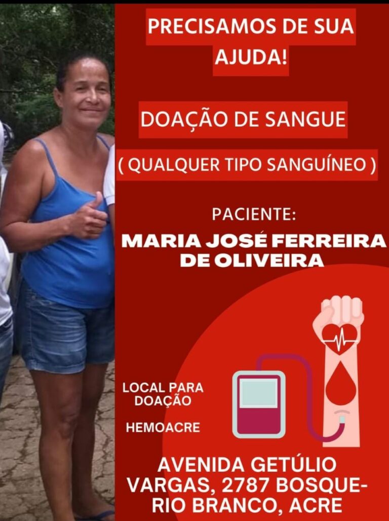 Vítima de atropelamento segue intubada e família pede doação de sangue no Acre