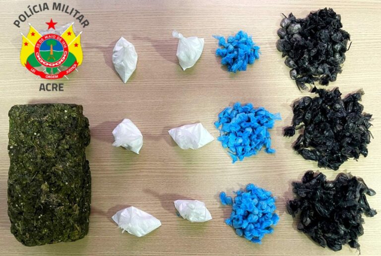 Em abordagem, PM apreende cocaína, crack e skank em bairro de Rio Branco