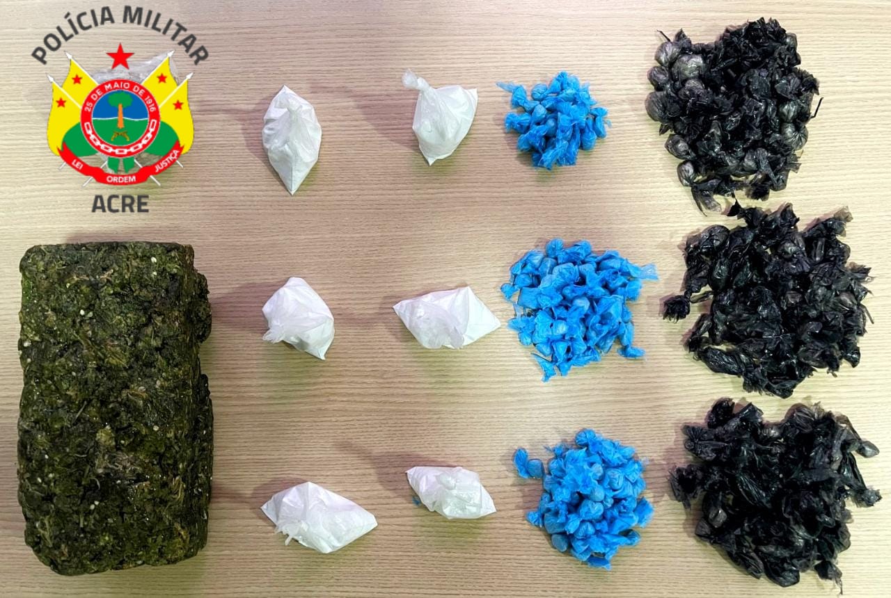 Em abordagem, PM apreende cocaína, crack e skank em bairro de Rio Branco