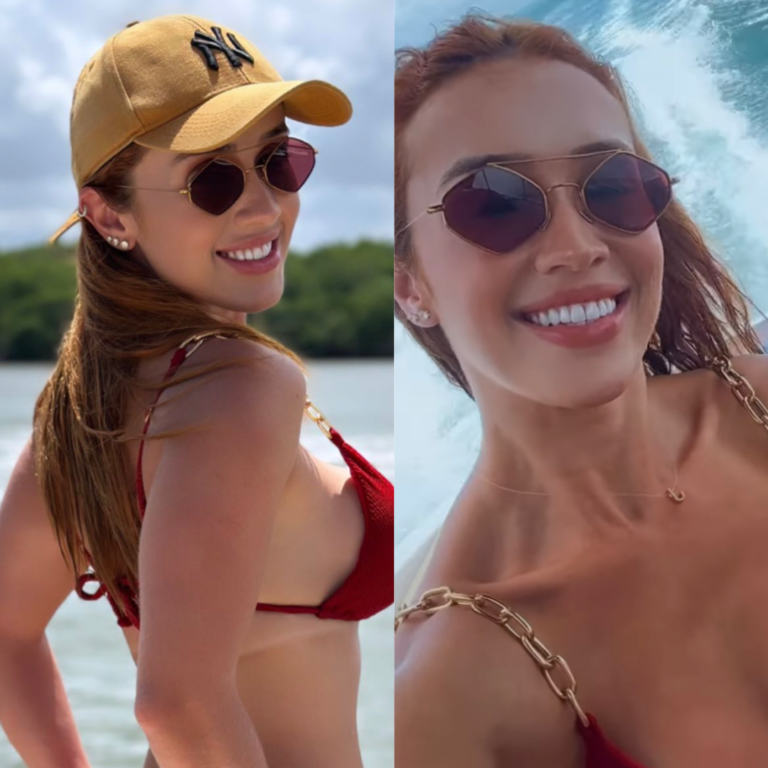 Juh Vellegas ostenta corpão de biquíni em passeio de lancha em JP; veja fotos