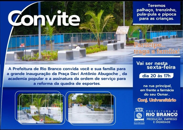 Com trenzinho, pipoca e pula-pula de graça, Prefeitura inaugura praça no bairro Universitário