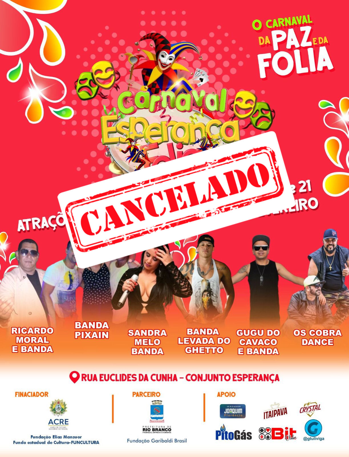 Carnaval Esperança é cancelado em Rio Branco por falta de policiamento