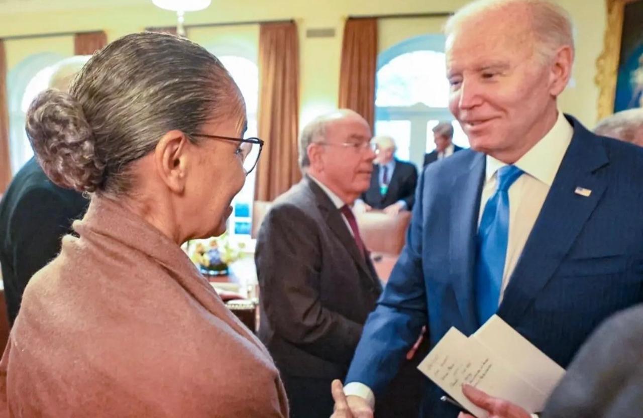 Na Casa Branca, acreana Marina se reúne com o presidente dos EUA, Joe Biden