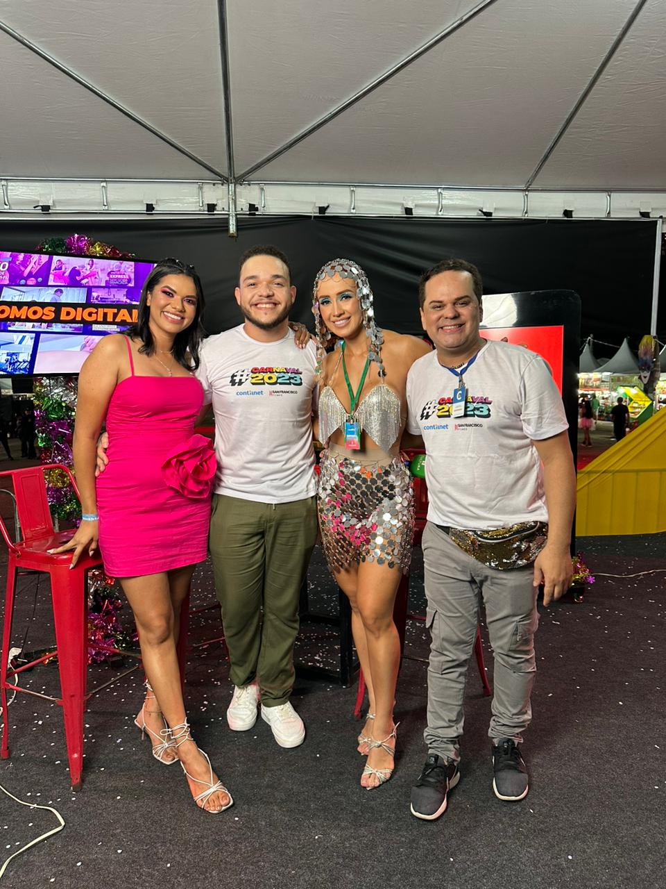 Jessica Ingrede e Juh Vellegas marcam presença no estúdio ContilNet e Sans Filmes no Carnaval