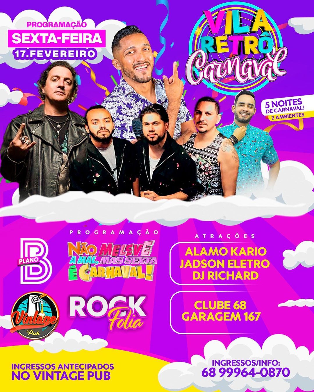 Vintage Pub e Plano B preparam cinco noites de Carnaval; confira programação