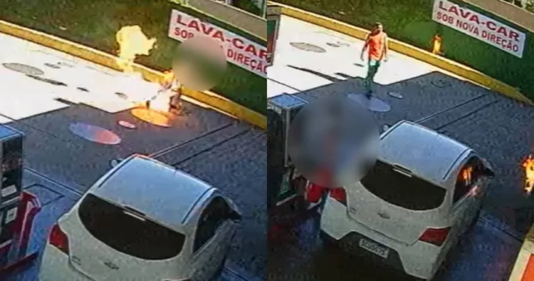 Frentista joga gasolina e ateia fogo em cliente após discussão em posto de Curitiba