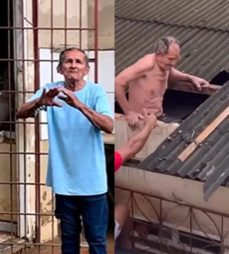 VÍDEO: “Vi a morte chegar”, diz idoso que foi resgatado pelo telhado durante alagação no Acre