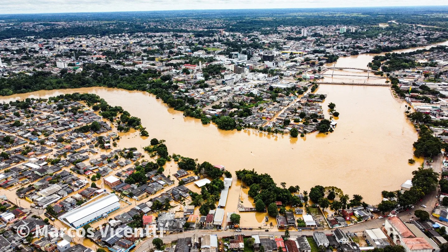 Rio Acre atinge a marca dos 17,40 metros; previsão é de mais chuvas