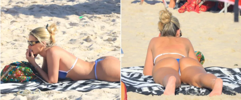 Yasmin Brunet aproveita feriado para renovar o bronze em praia no Rio