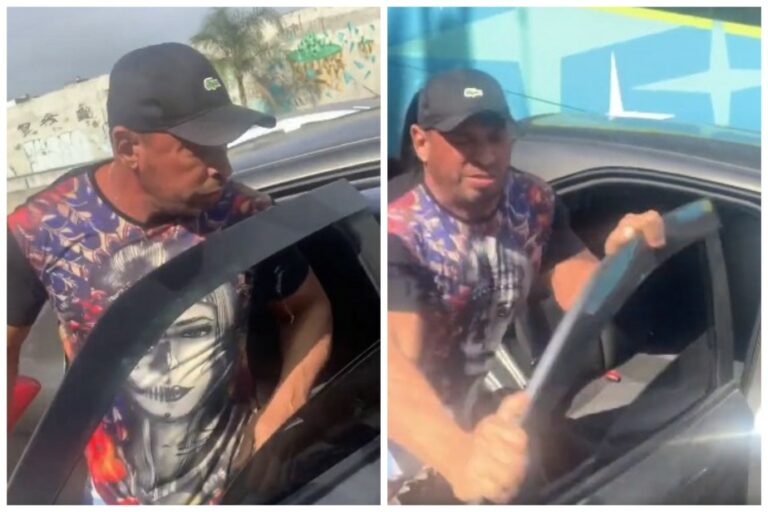 Motorista de aplicativo tem porta de carro quebrada por PM; vídeo