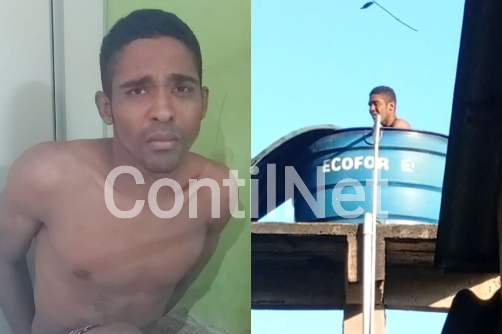 Homem invade casa e escala pilar de 5 metros para tomar banho em caixa d’água