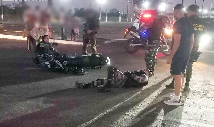 PMs do Giro são atropelados por veículo de luxo em Rio Branco