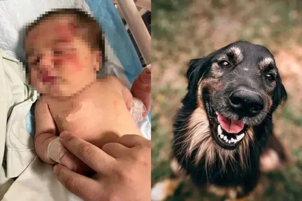 Cachorro de rua encontra bebê abandonada em saco de lixo e comove web