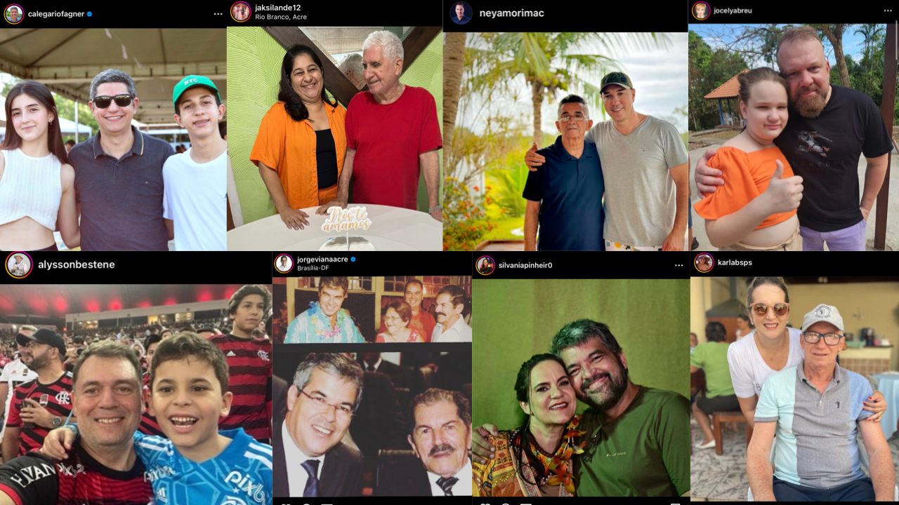 Acreanos celebram Dia dos Pais nas redes sociais; veja as homenagens