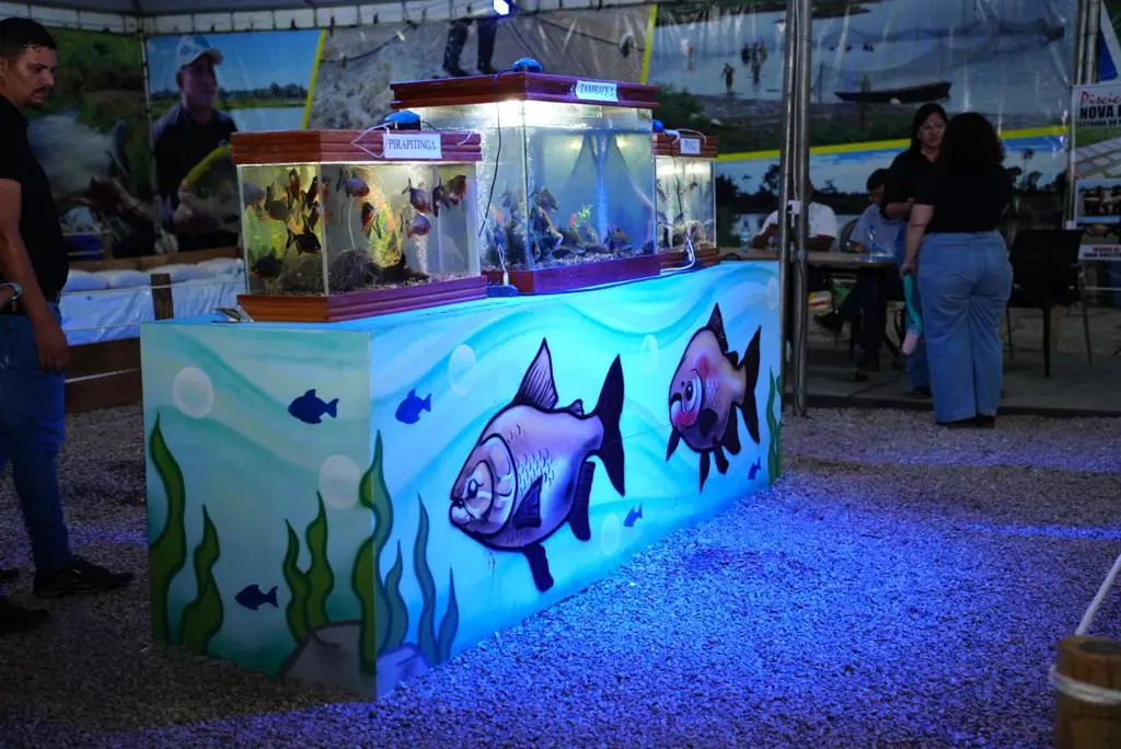 Com apoio do Sebrae, espaço da piscicultura traz tanques com diversas espécies na Expoacre