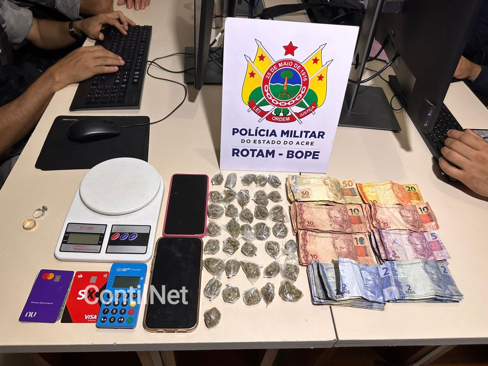 Rotam prende casal vendendo drogas em bar na região do Segundo Distrito de Rio Branco