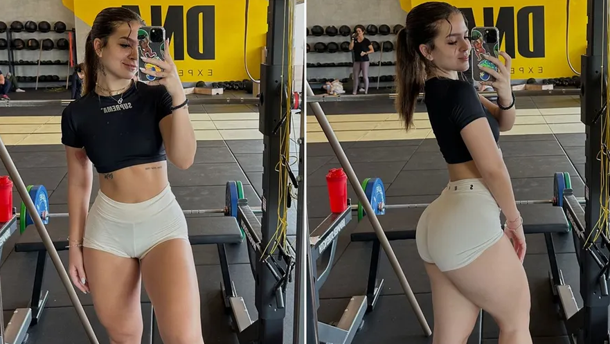 Solteira, Mel Maia se joga na academia e dá viradinha para mostrar o shape