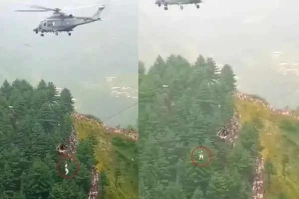 Veja o momento em que primeira criança presa em teleférico é resgatada