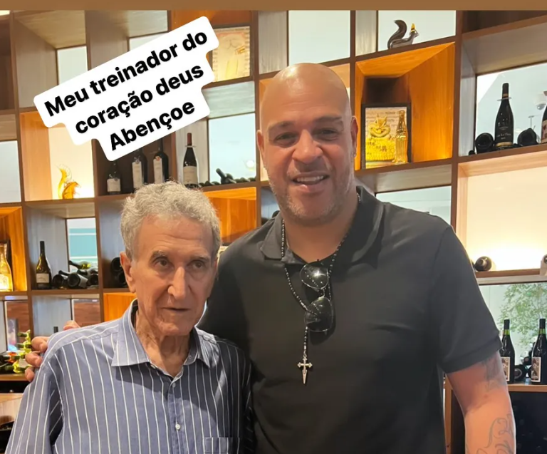 Adriano Imperador reencontra Parreira: ‘Meu treinador do coração’