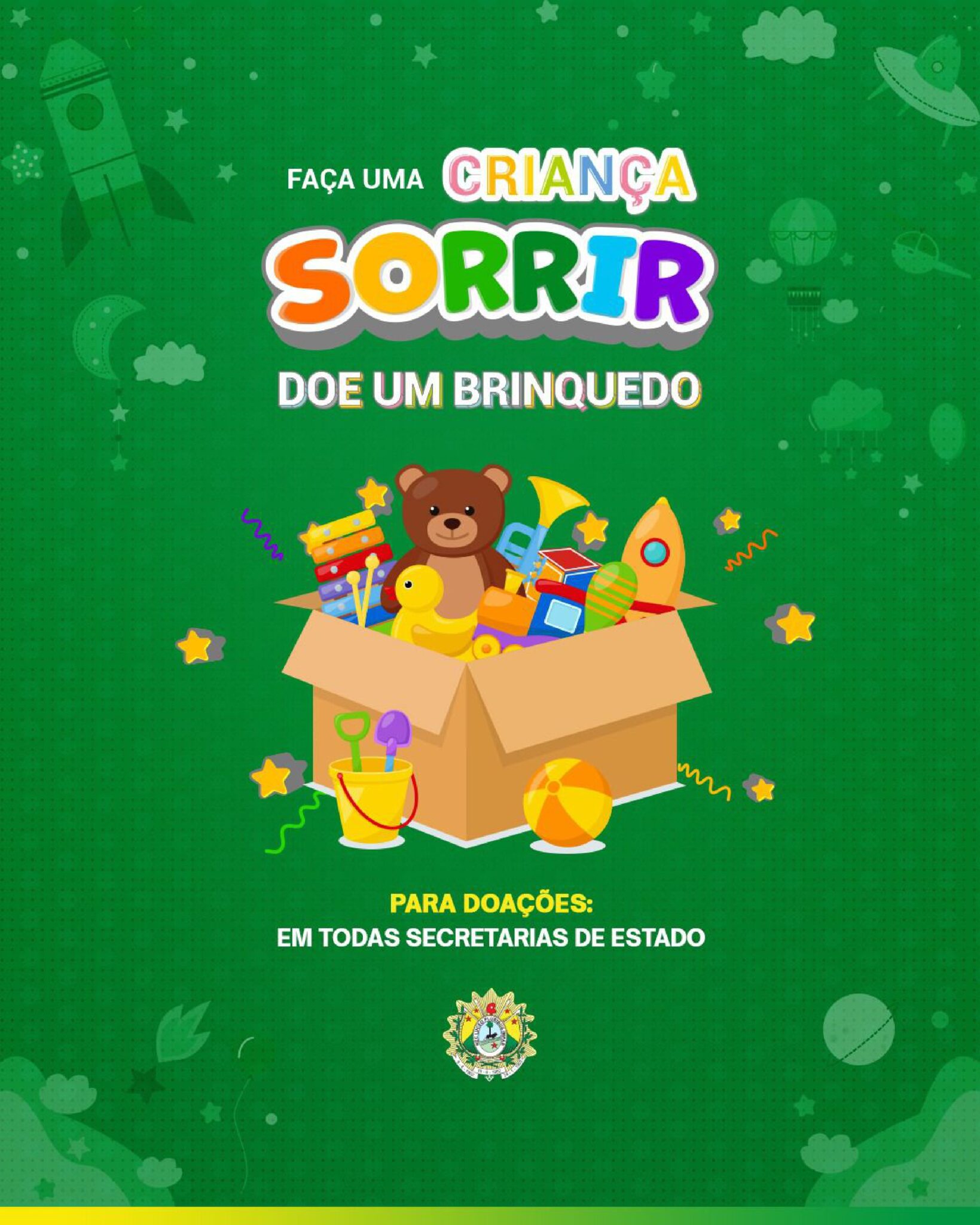 Governo lança campanha Faça uma Criança Sorrir para arrecadar brinquedos para o Dia das Crianças