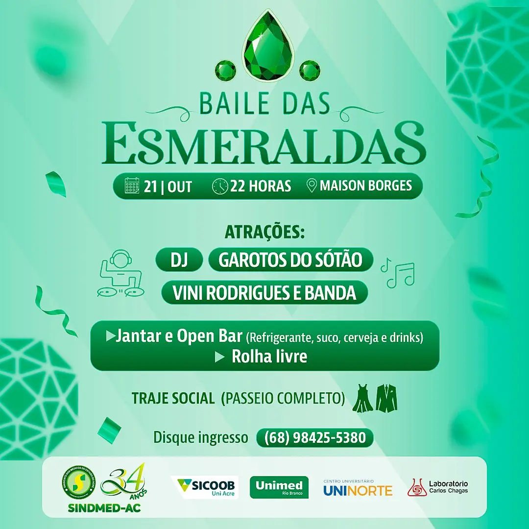 Sindmed-AC celebra o Dia dos Médicos com o tradicional Baile das Esmeraldas