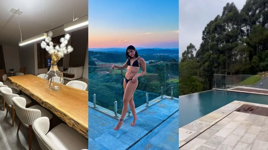 Key Alves mostra por dentro da nova mansão, com direito a mesa de R$ 60 mil