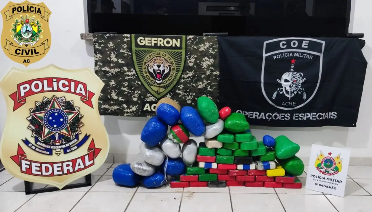 Ação integrada das Forças de Segurança apreende mais de 50 quilos de drogas