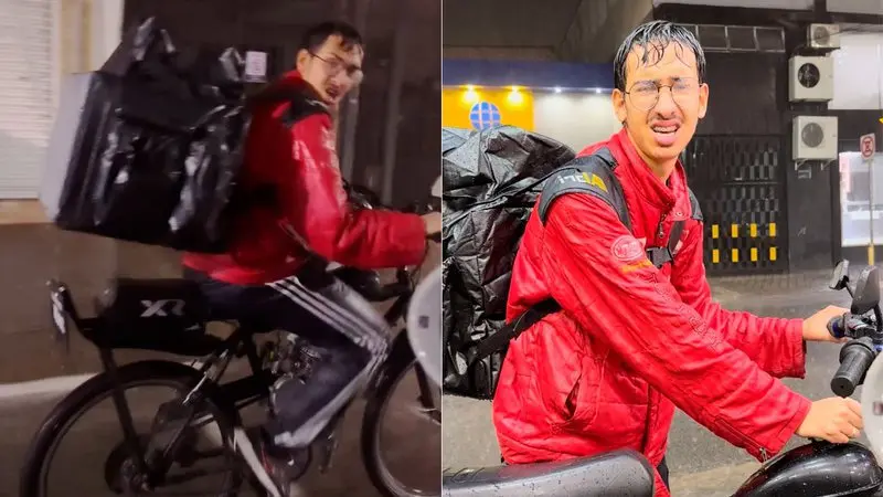 Vídeo: Influenciador doa R$ 20 mil para entregadores de bicicleta comprarem moto; saiba quem