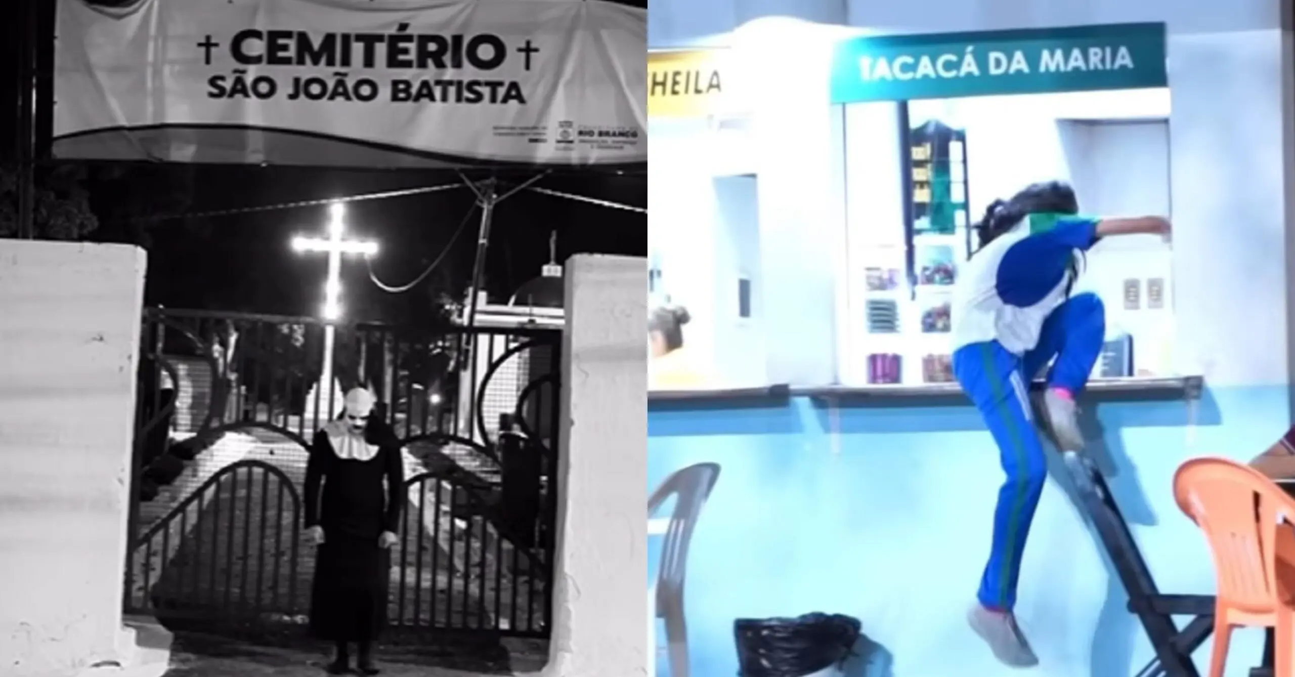 Ela voltou! Influenciador se fantasia de freira do terror e assusta rio-branquenses; VÍDEO