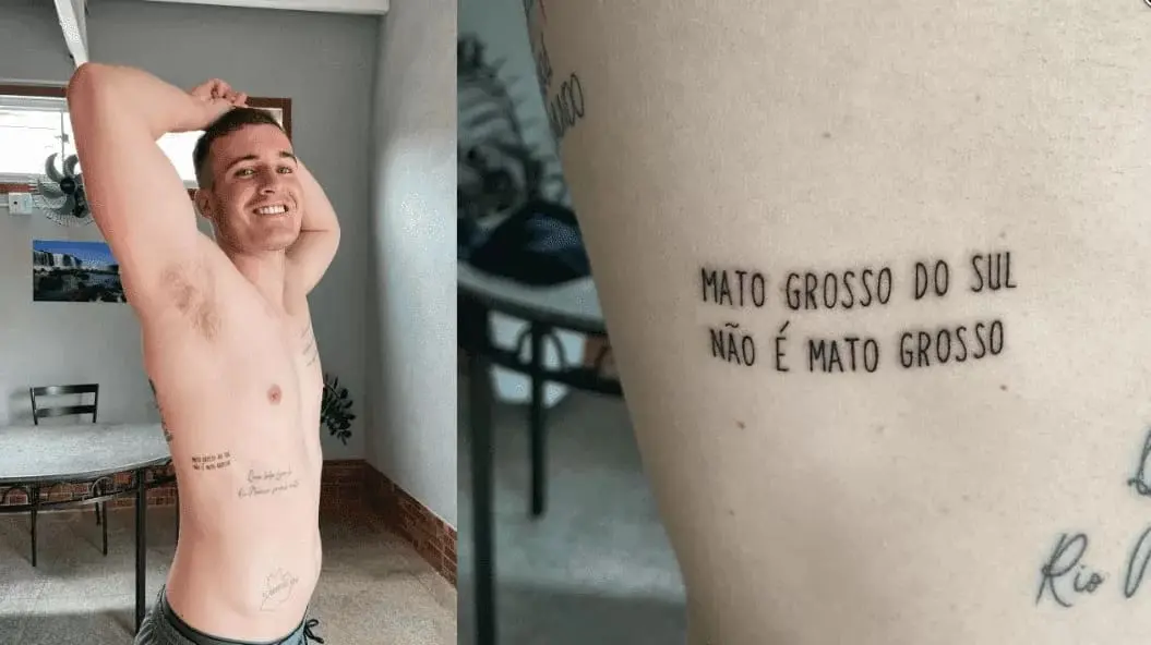 Australiano tatua “Mato Grosso do Sul não Mato Grosso”; veja vídeo
