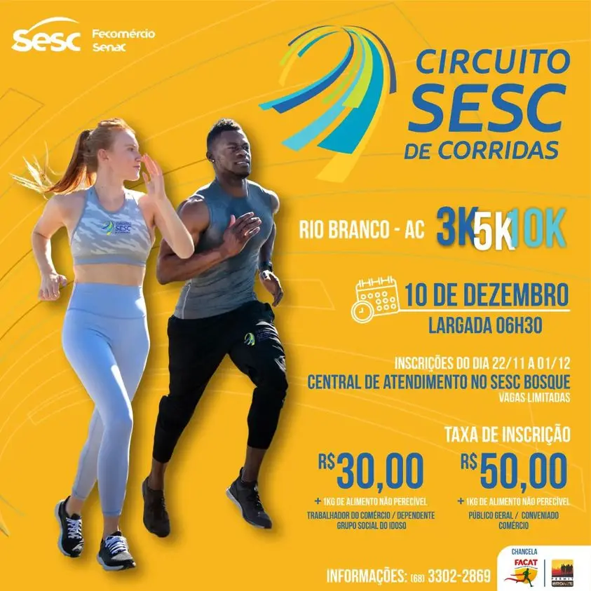 Circuito Sesc de Corridas acontece dia 10 de dezembro; inscrições estão abertas