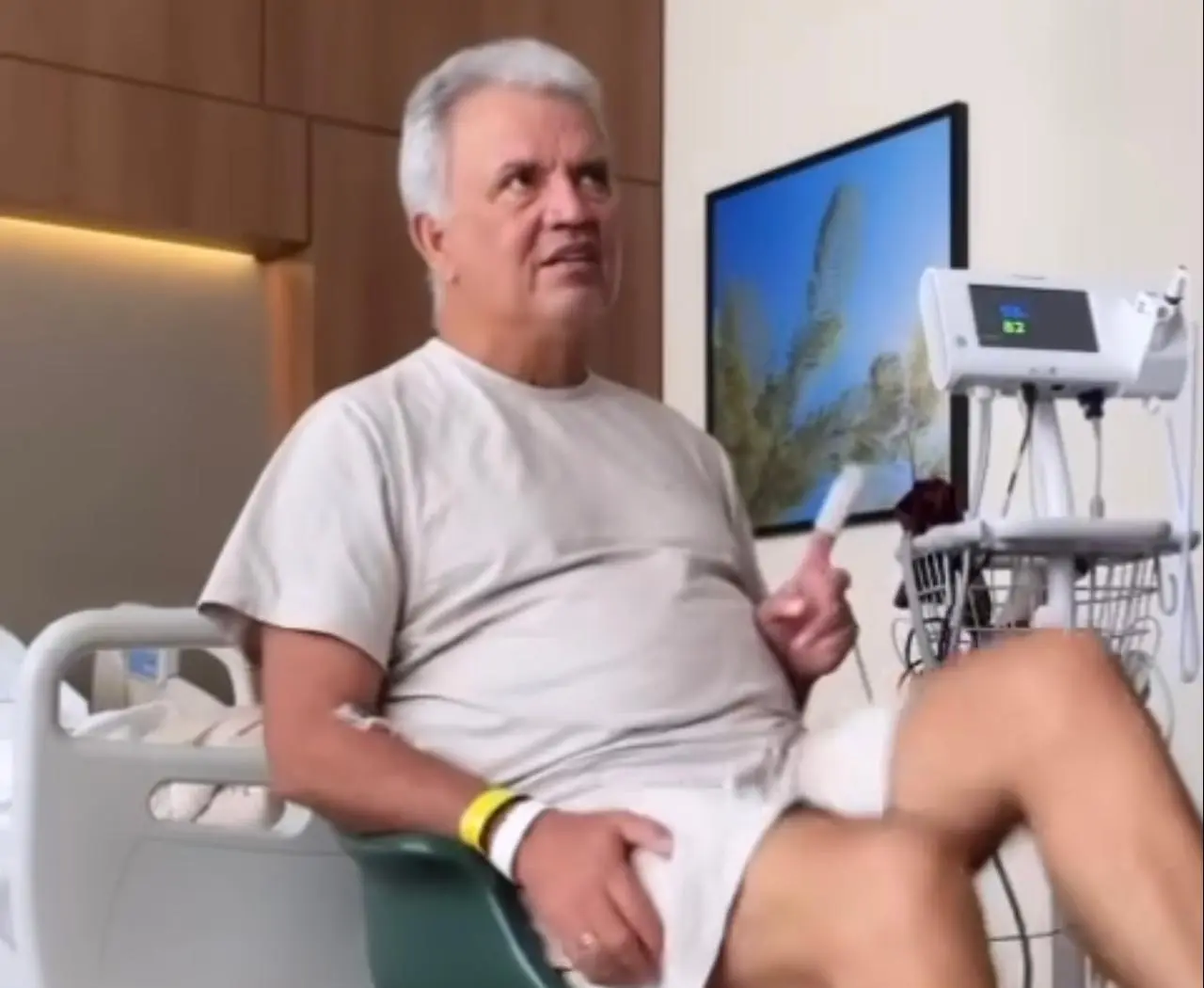 “Nosso senador está se recuperando bem”, diz Marfisa ao mostrar Petecão fazendo exercicios