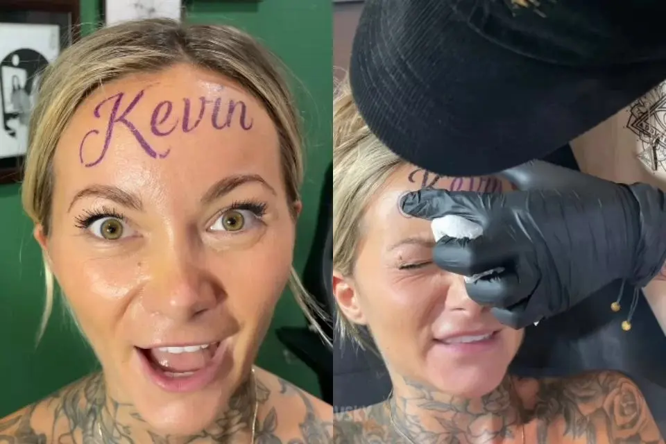 Pegadinha? Jovem tatua nome do namorado na testa e vídeo viraliza