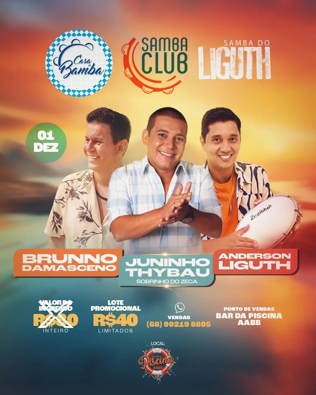 Grande Encontro do Samba: sobrinho de Zeca Pagodinho tem show confirmado no Acre